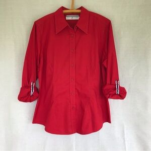 Tommy Hilfiger Women's Red Button-Up Shirt XL